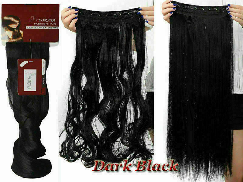 5 Clip 100% Natürliche Echthaar Extensions Vollkopf Ombre Glatt Schwarz Blond - Bild 13 von 35