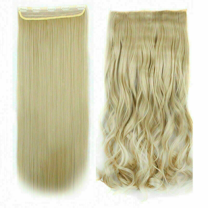 5 Clip 100% Natürliche Echthaar Extensions Vollkopf Ombre Glatt Schwarz Blond - Bild 20 von 35