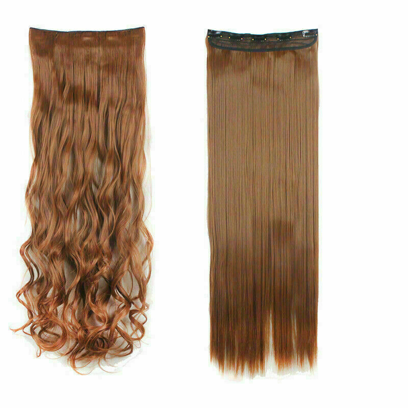 5 Clip 100% Natürliche Echthaar Extensions Vollkopf Ombre Glatt Schwarz Blond - Bild 23 von 35