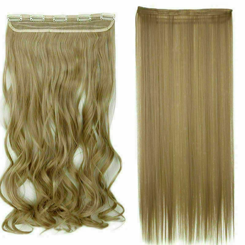 5 Clip 100% Natürliche Echthaar Extensions Vollkopf Ombre Glatt Schwarz Blond - Bild 25 von 35