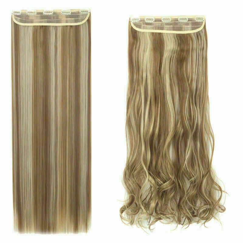 5 Clip 100% Natürliche Echthaar Extensions Vollkopf Ombre Glatt Schwarz Blond - Bild 28 von 35