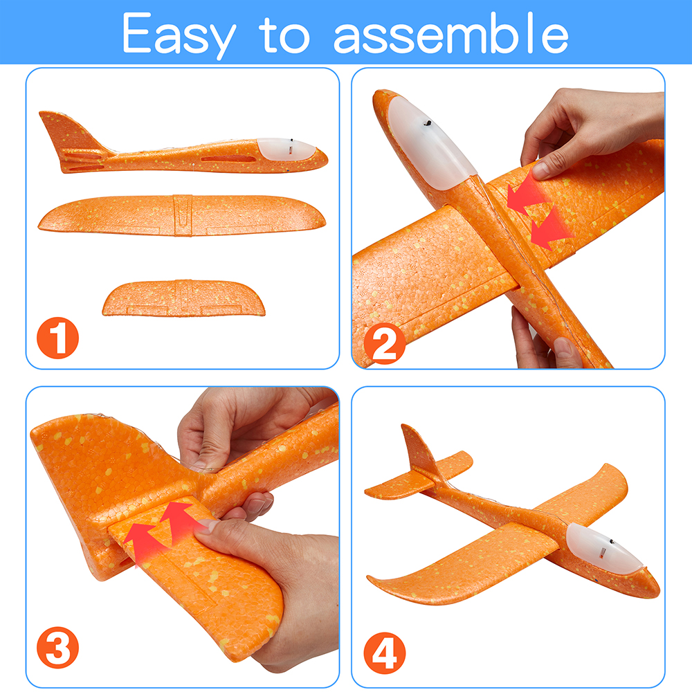 18.9" Large Throwing Foam Plane Flying Gliders Launch Model Airplane Kid Toy - Picture 17 of 18