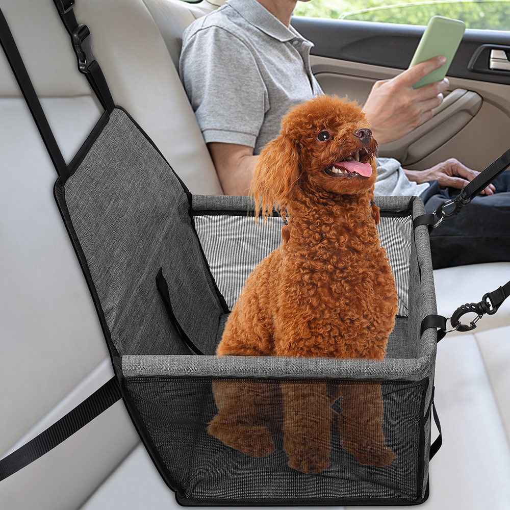 Faltbare verstärkte Haustier Hund Auto Sitzerhöhung Reisetrage für kleine mittlere Hunde - Bild 12 von 14