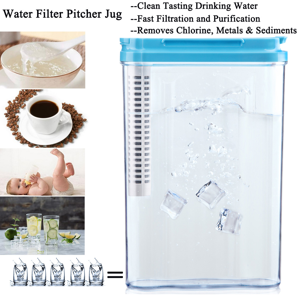 Refrigerator,BPA Free,1.2L Backpack Filter Jug Eco-Friendly Water Pitcher