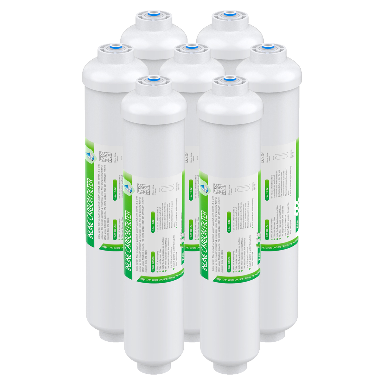 110 Pack 10"x2" T33 Inline Post Carbon Water Filter Purifier 1/4