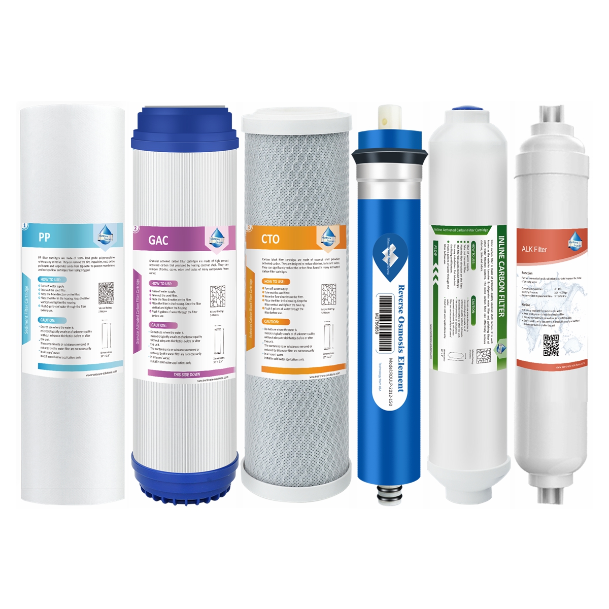 6 STAGE PH Alkaline 150GPD RO Membrane Reverse Osmosis Purifier Water