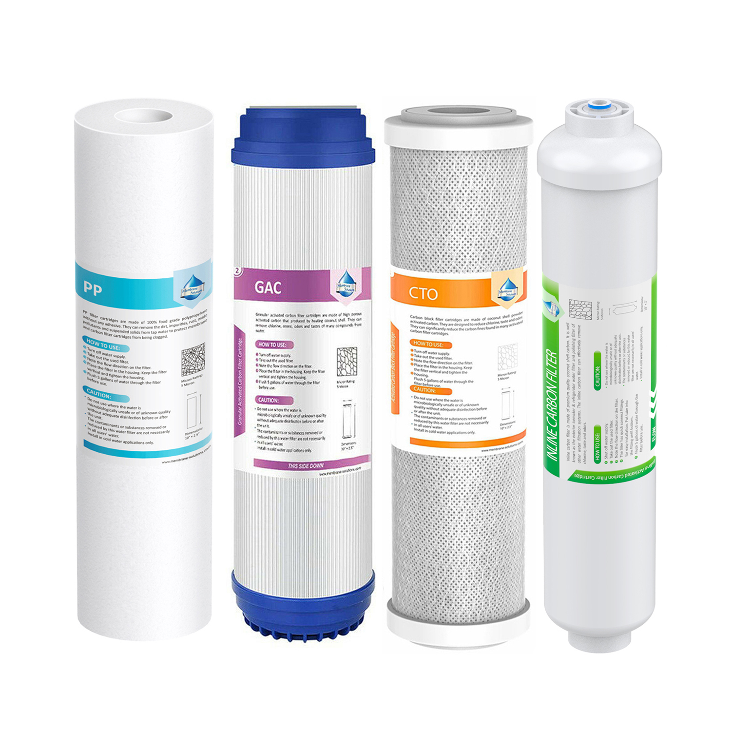 5 Stage Reverse Osmosis System RO Water Filter Sediment Carbon Block Cartridges