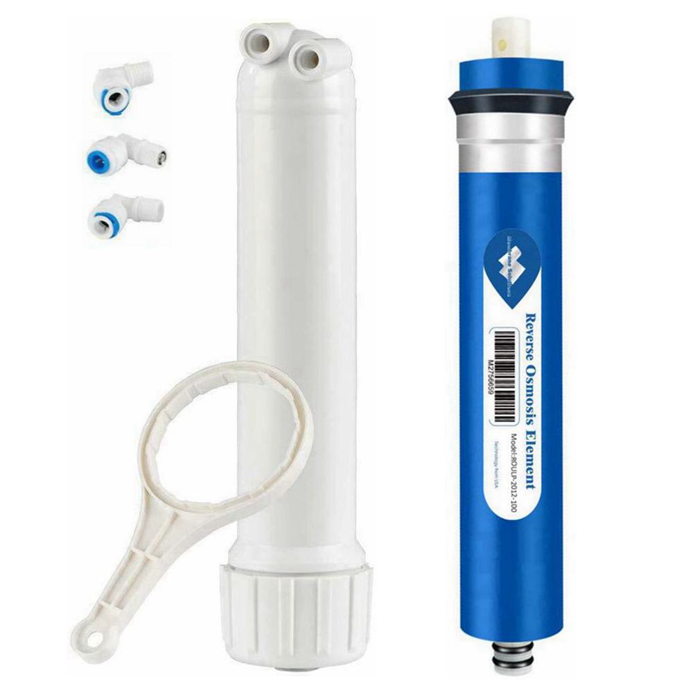 100 GPD RO Membrane Reverse Osmosis System Water Filter Housing+Fittings+Wrench