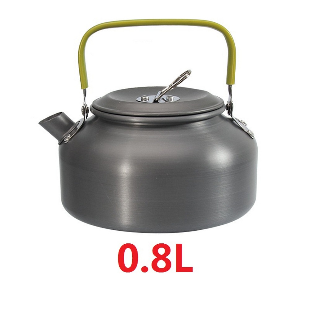 0.8/1.1/1.2/1.6/2L Outdoor Camping Teapot Kettle Water Hiking Survival  Cookware