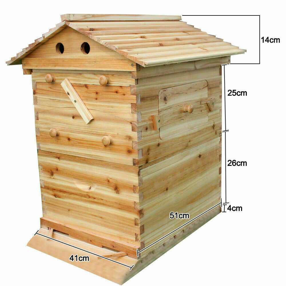 thumbnail 2 - TOP Beehive House 2-Layer Super Brood Beekeeping Bee Hive Box For 7PCS Frames