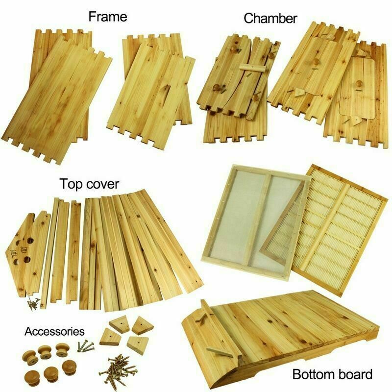 thumbnail 8 - TOP Beehive House 2-Layer Super Brood Beekeeping Bee Hive Box For 7PCS Frames