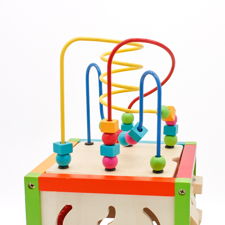 wooden cube activity center