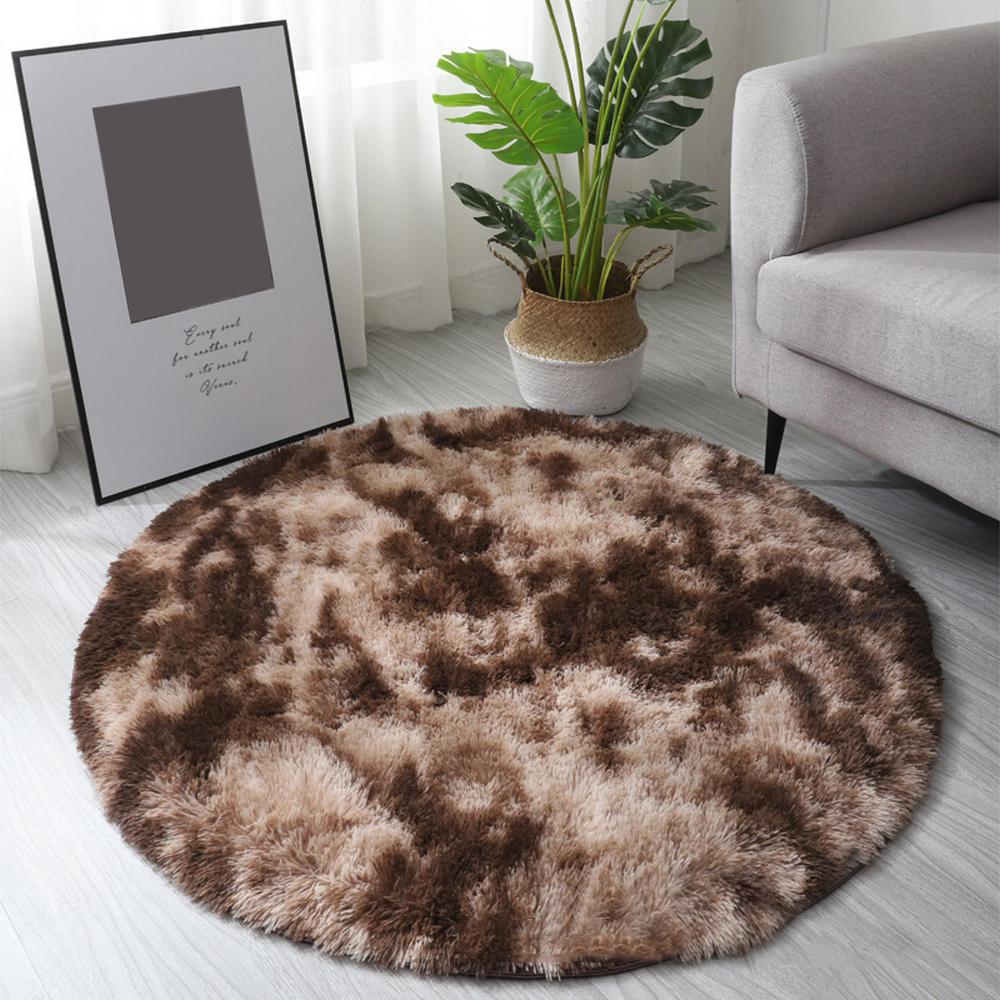 Round Fluffy Rug Carpet Non Slip Soft Area Rugs Washable Bathroom Room