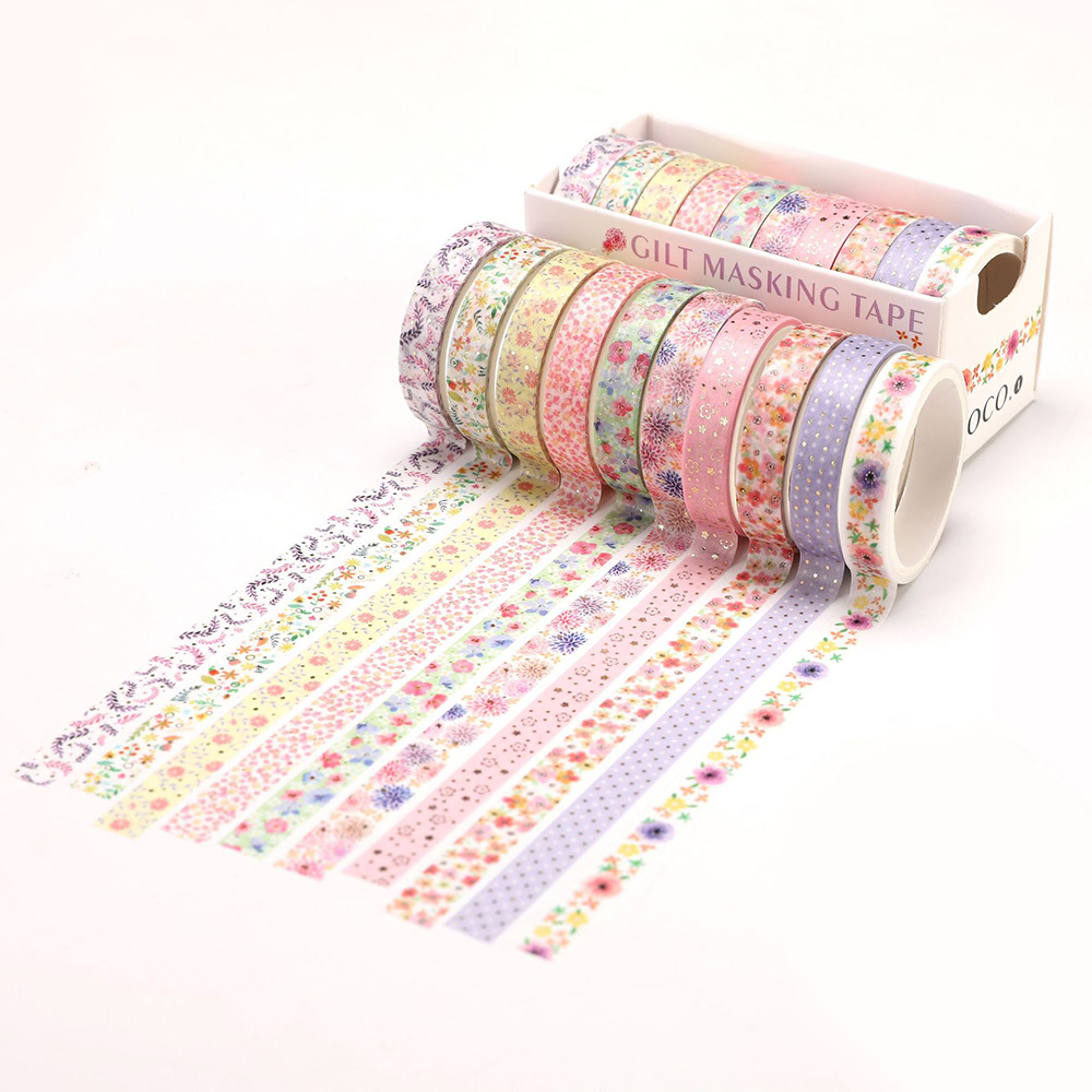 10X Bronzing Washi Tape Adhesive Masking Tape Sticker Planner Scrapbooking DIY 