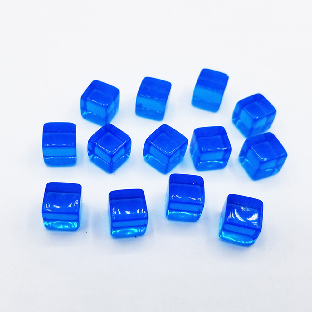 100pcs 10mm Acrylic Transparent Blank Cube Square Corner Dice Table Board Game 