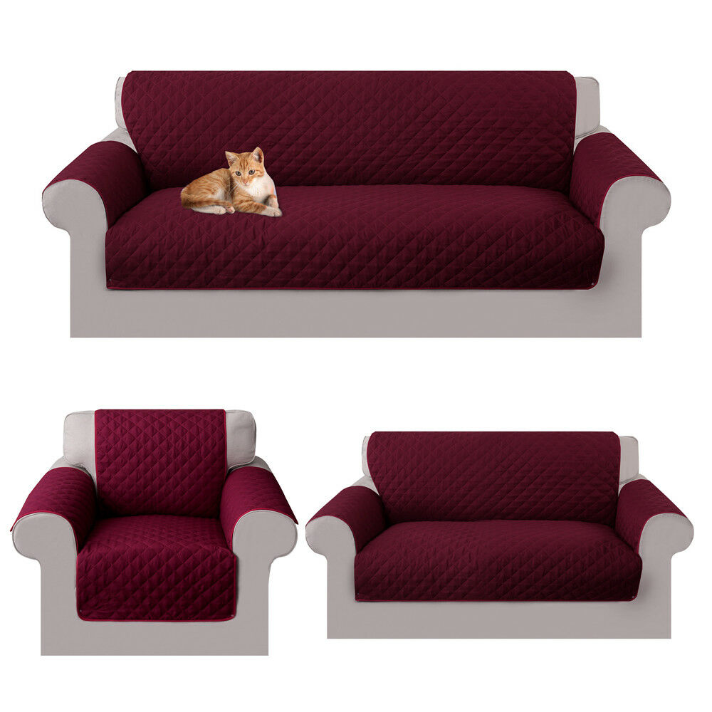 Reversible 1-4 Seats Sofa Couch Cover Pet Dogs Cats Kids Mat Furniture Protector 