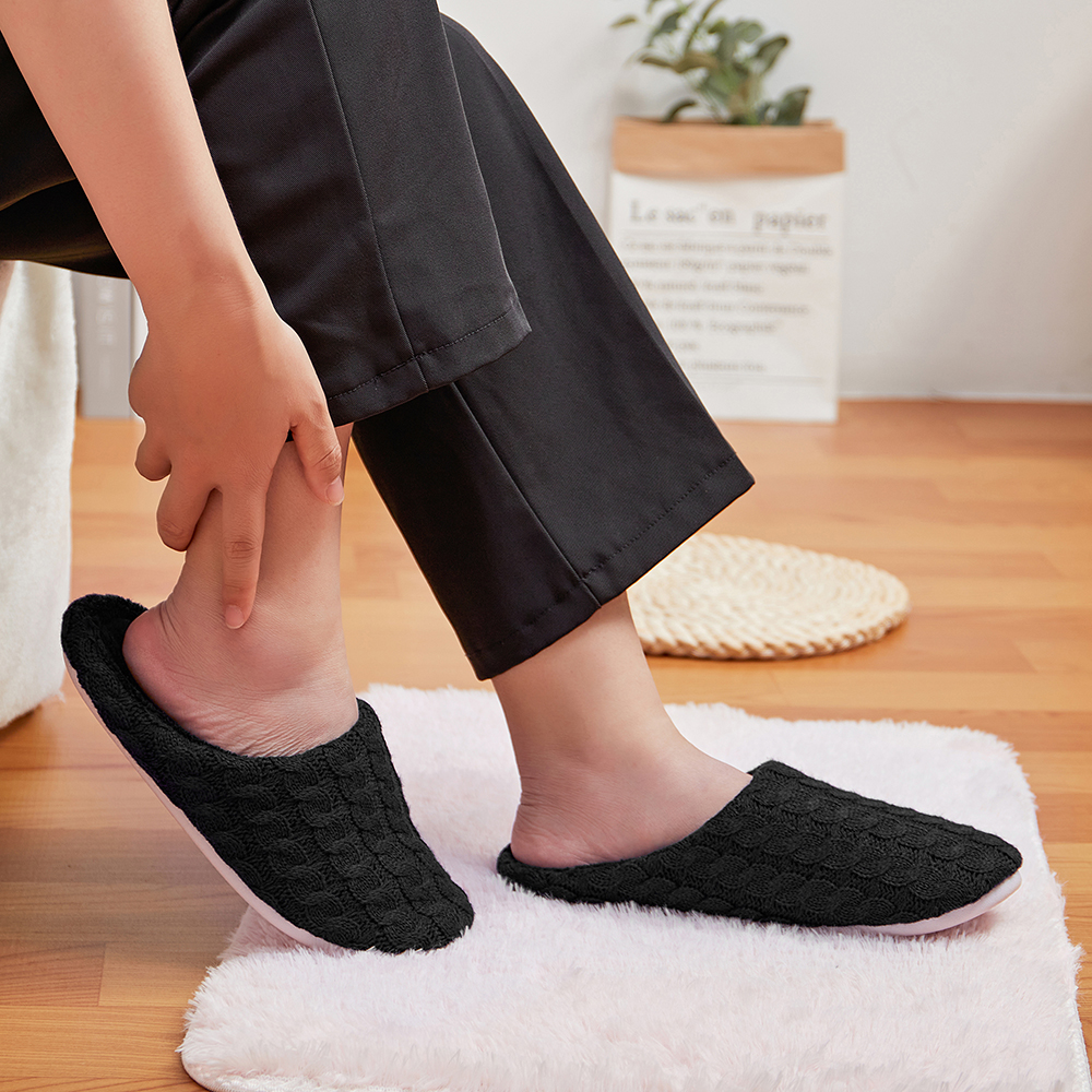 Men Indoor Warm Slippers Comfort Memory Foam Slip on Bedroom House Shoes Comfort - Picture 16 of 21