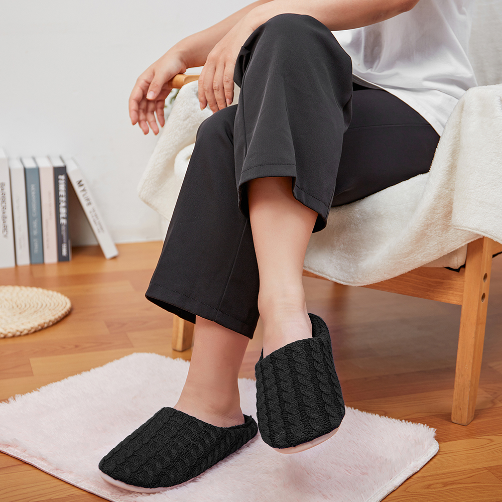 Men Indoor Warm Slippers Comfort Memory Foam Slip on Bedroom House Shoes Comfort - Picture 18 of 21