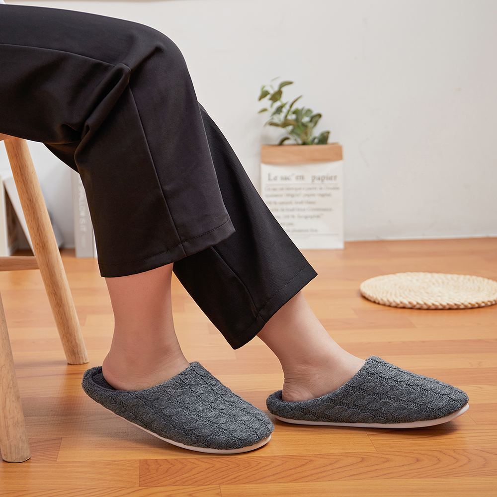 Men Indoor Warm Slippers Comfort Memory Foam Slip on Bedroom House Shoes Comfort - Picture 19 of 21