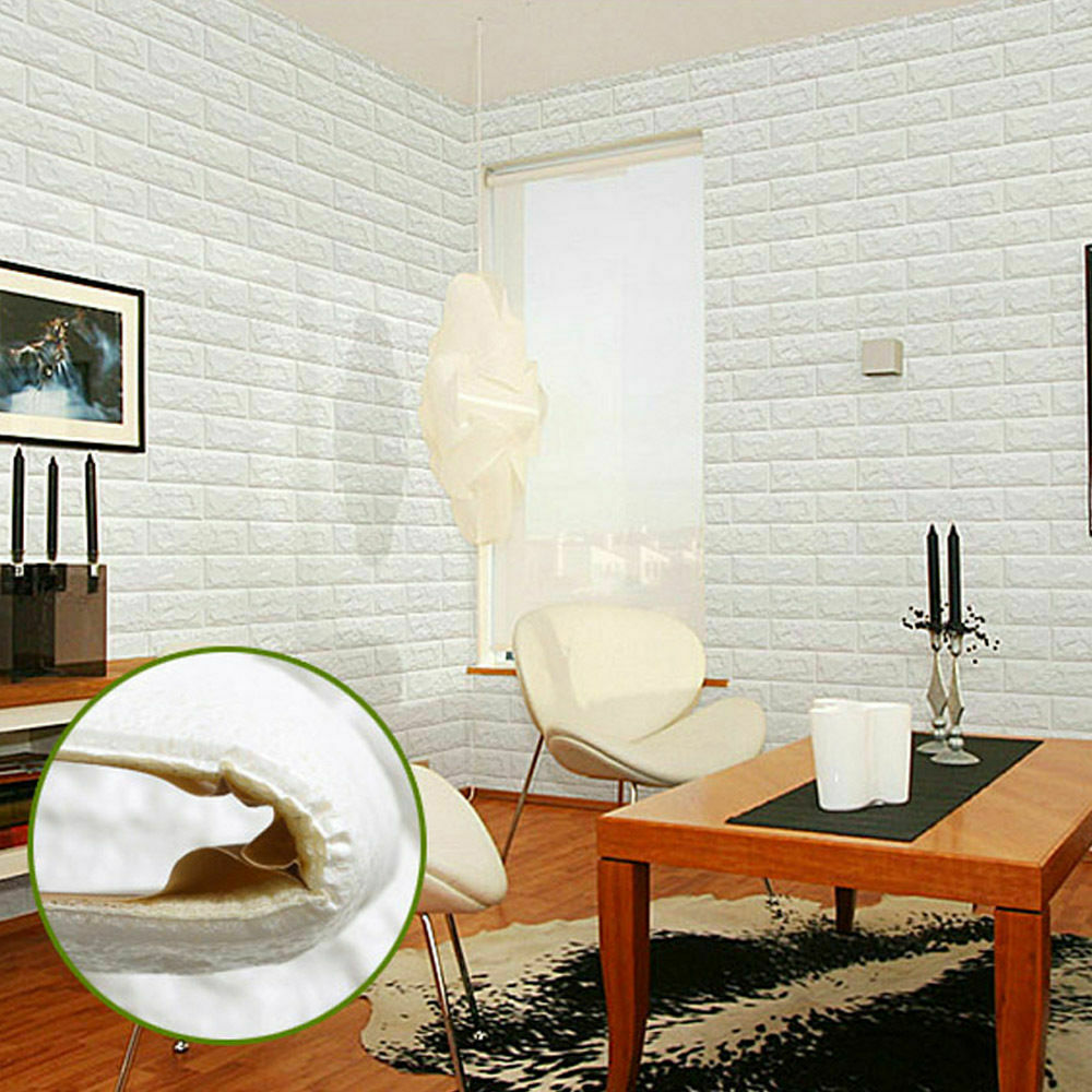 3d White Brick Wallpaper Living Room Bedroom Modern Wall European Style Decor Ebay