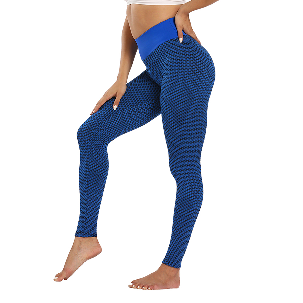 Workout Bronzing Snakeskin Leggings for Women,High Waisted Yoga Pants Tummy  Controll Jogger Pants for Fitness,Blue,XL