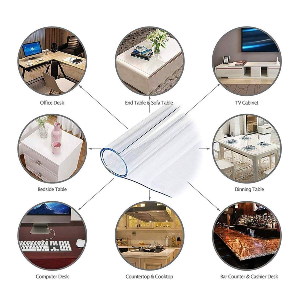 Heat Resistant Clear PVC Tablecloth Oilcloth Table Cover Protector