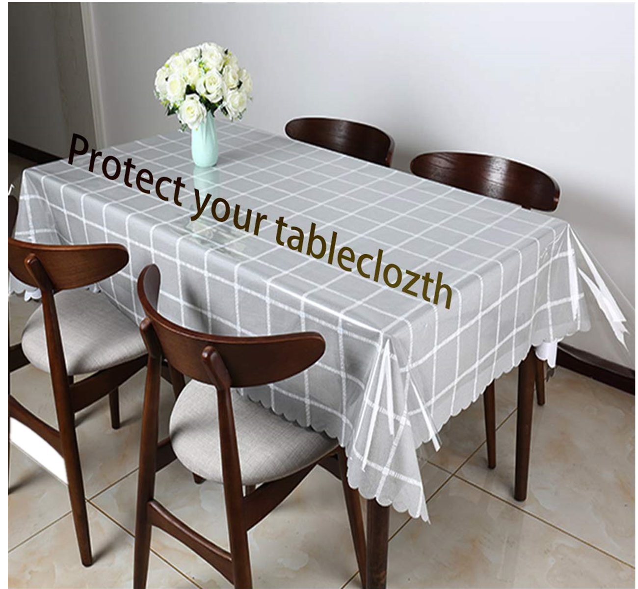 Heat Resistant Clear PVC Tablecloth Oilcloth Table Cover Protector