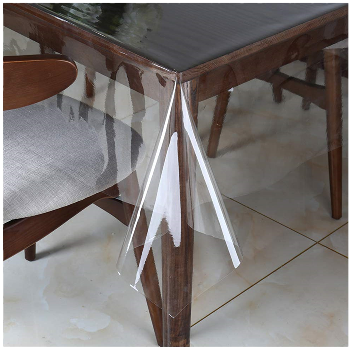 Heat Resistant Clear PVC Tablecloth Oilcloth Table Cover Protector