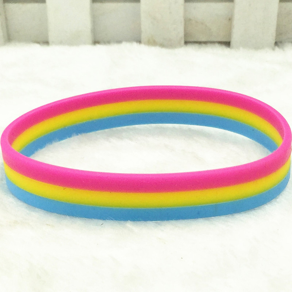 1Pc Asexual Bisexual LGBT Gay Pride Silicone Wristband Bracelet Bangle ...
