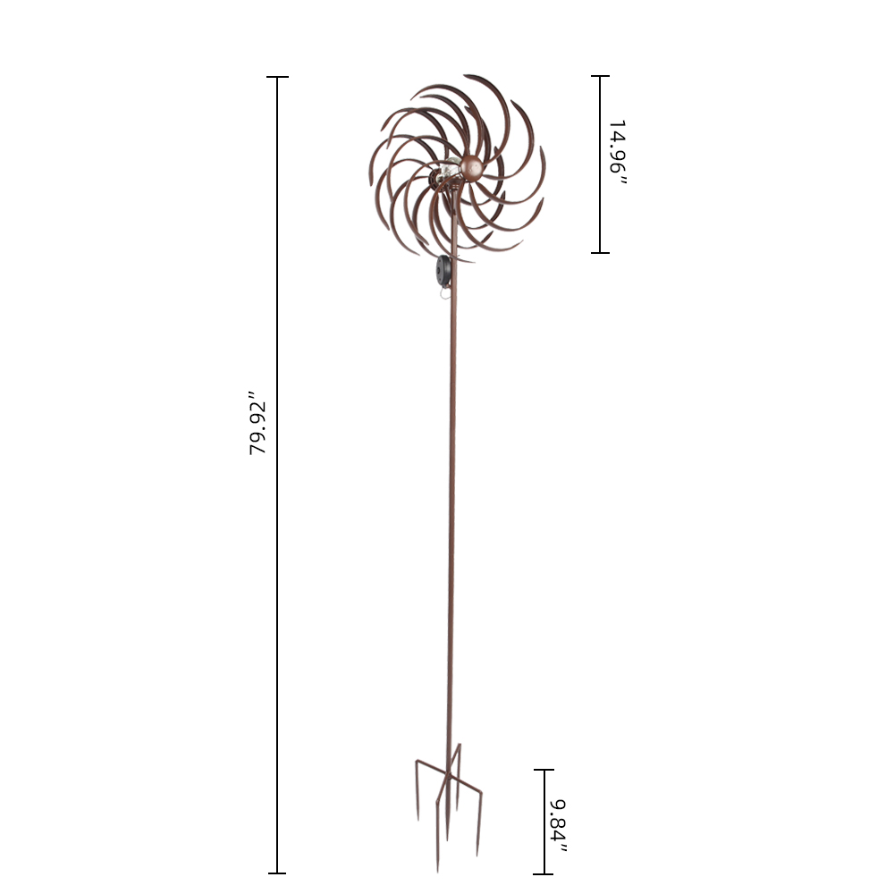 79 inch Metal Kinetic Rainbow Windmill Wind Spinner Spiral Yard Garden Pinwheel