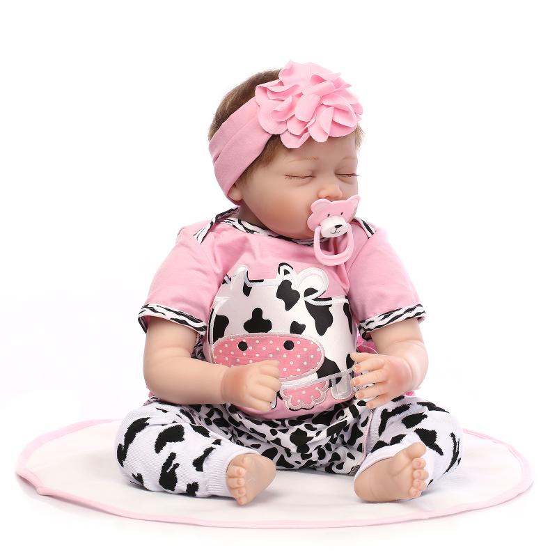 Cute Realistic Baby Dolls Full Body Silicone Girl Doll Newborn Kids Toys  Gifts | eBay