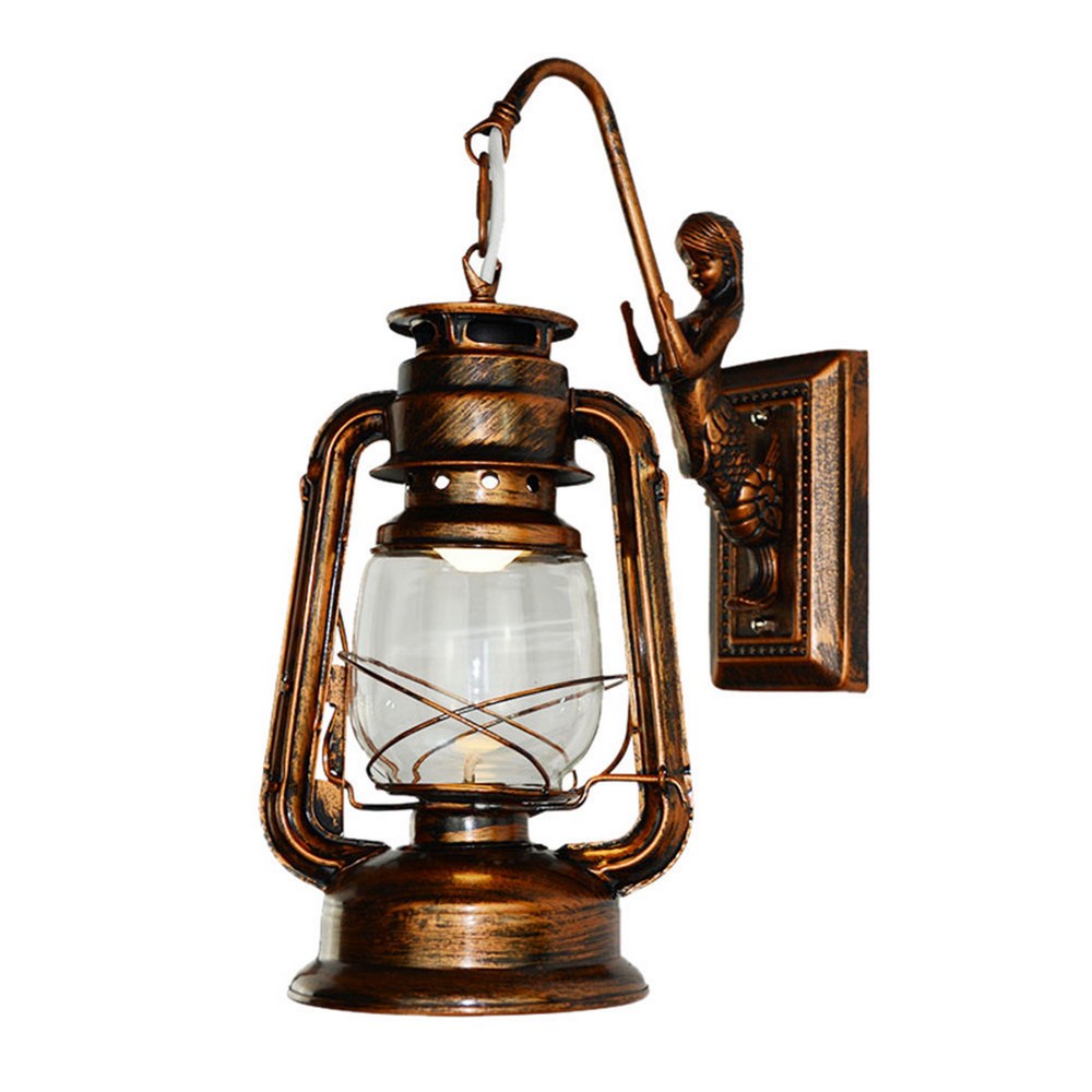 Retro Antique Vintage Rustic Glass Wall Sconce Light Lamp Fixture Outdoor E27 