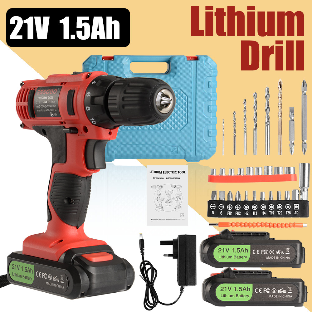21V Cordless Impact Wrench 20-30Nm High Torque Brushless Drill with Battery Kit 