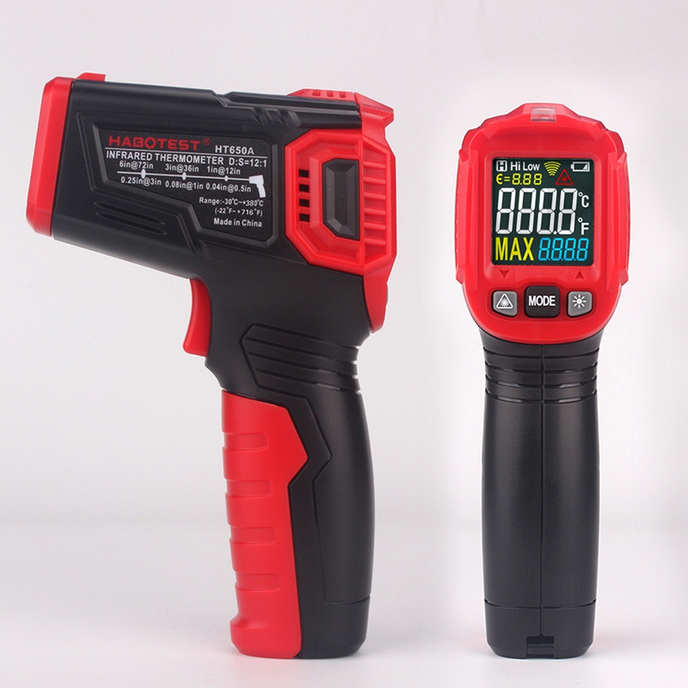Infrared Thermometer Pyrometer distance 12:1-50 ~ 380 ℃ Handheld IR Laser Gun NEW 