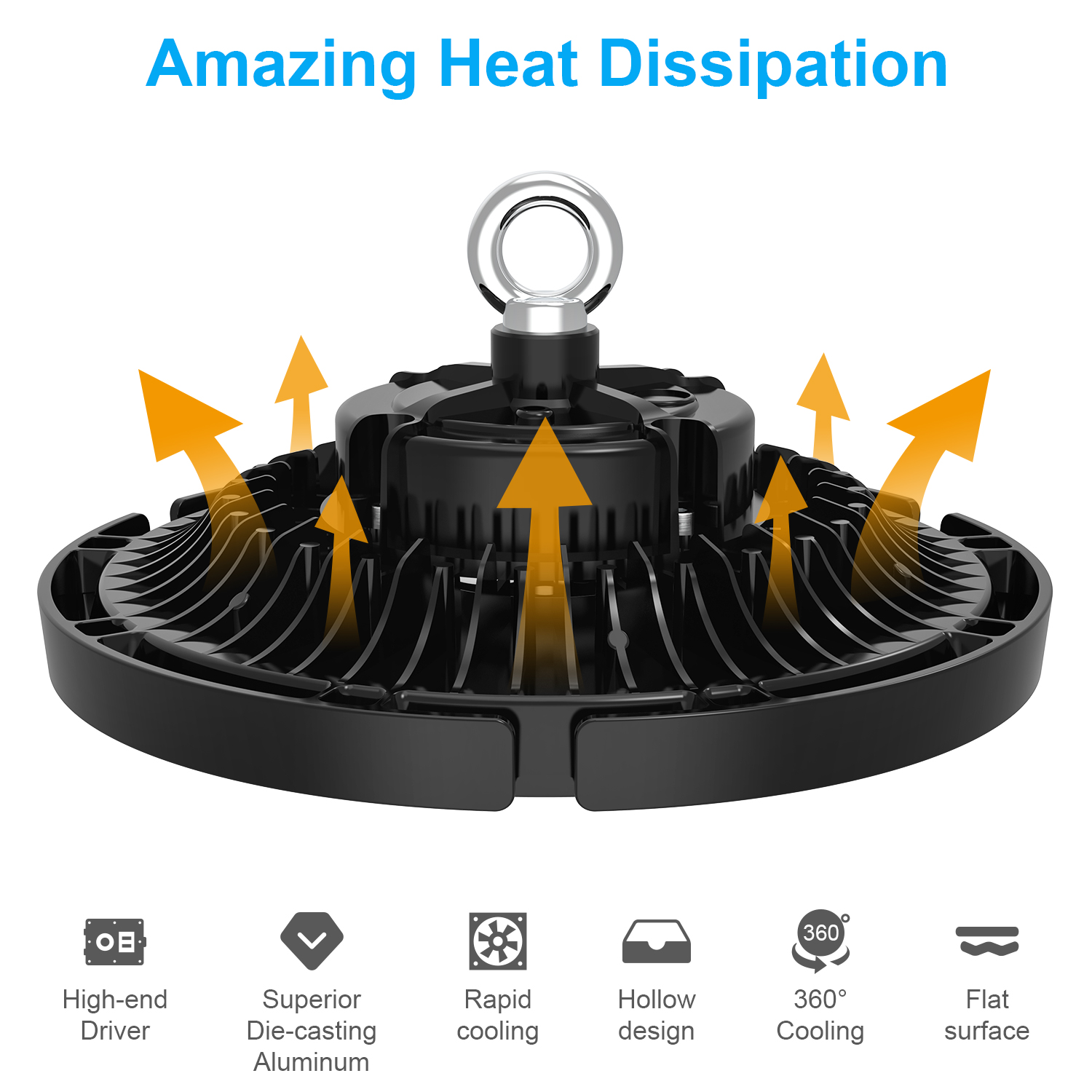 240W LED High Bay Light UFO Dimmable Warehouse Industrial Light w