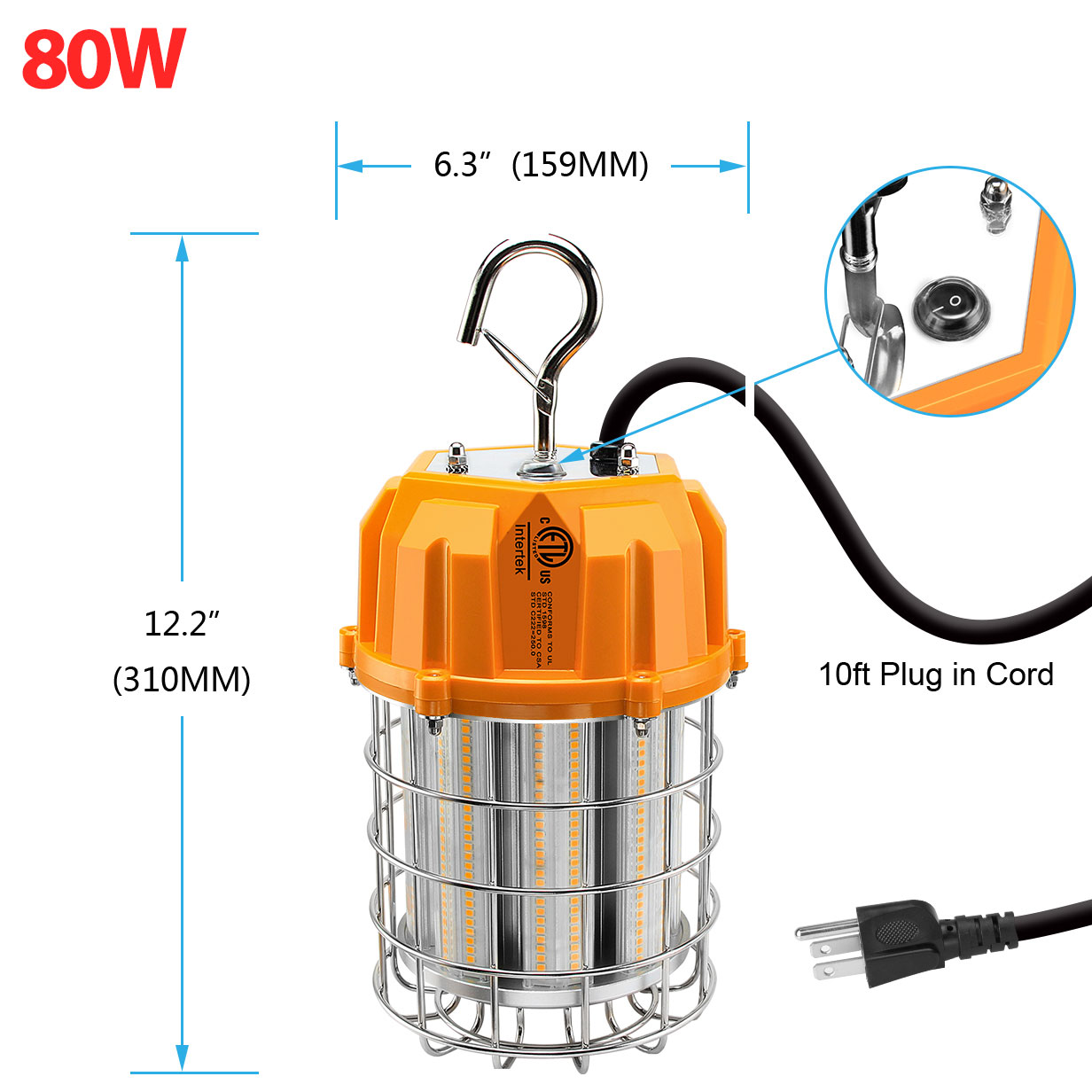 LED Temporary Work Light 80W 100W 150W Construction Tunel Job Site Lighting ETL - Picture 13 of 16
