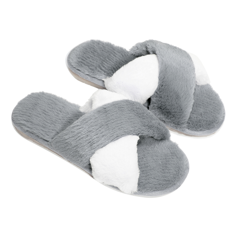 New Women Plush Fuzzy Thong Spa Slippers Cozy Flip Flops House Shoes 6 ...