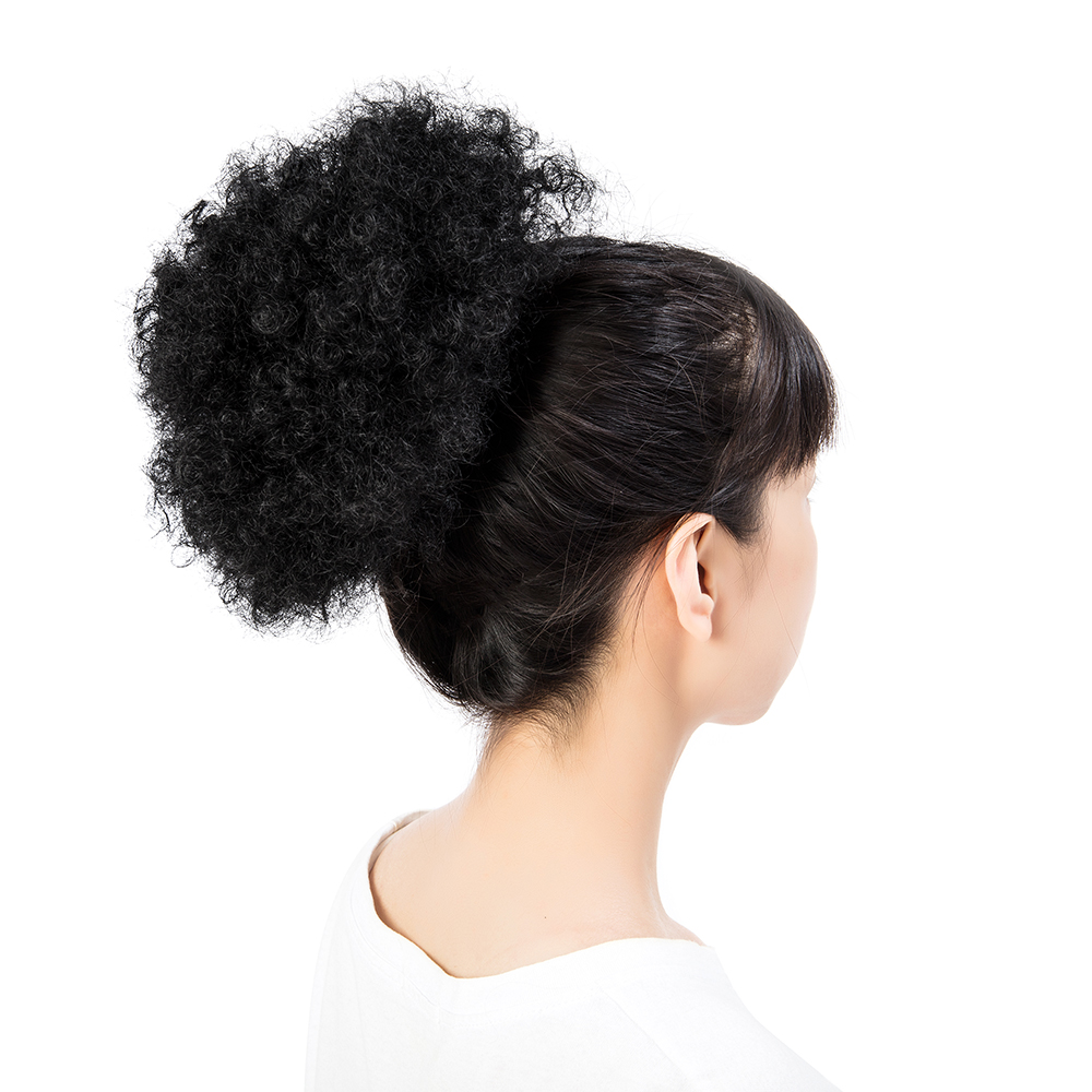 Fashion Afro Kinky Puff Hair Bun Fluffy Curly Drawstring Ponytail Hair Extension - Picture 14 of 26