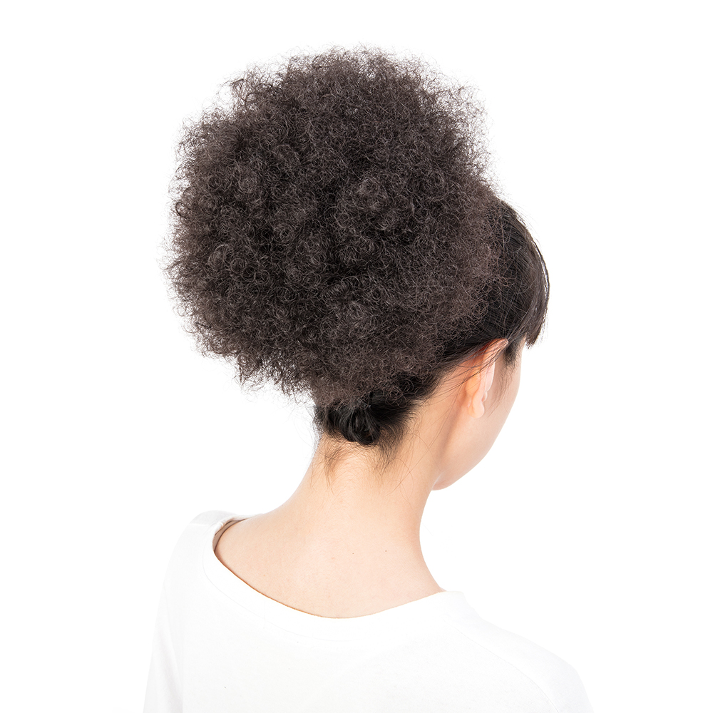 Fashion Afro Kinky Puff Hair Bun Fluffy Curly Drawstring Ponytail Hair Extension - Picture 18 of 26