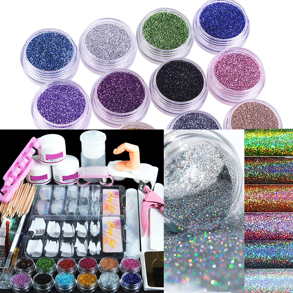 Lokaloka 6er-Set Acryl-Nagelpinsel Mit Blauen Strasssteinen – Für Nagelverlängerung & 3D-Design