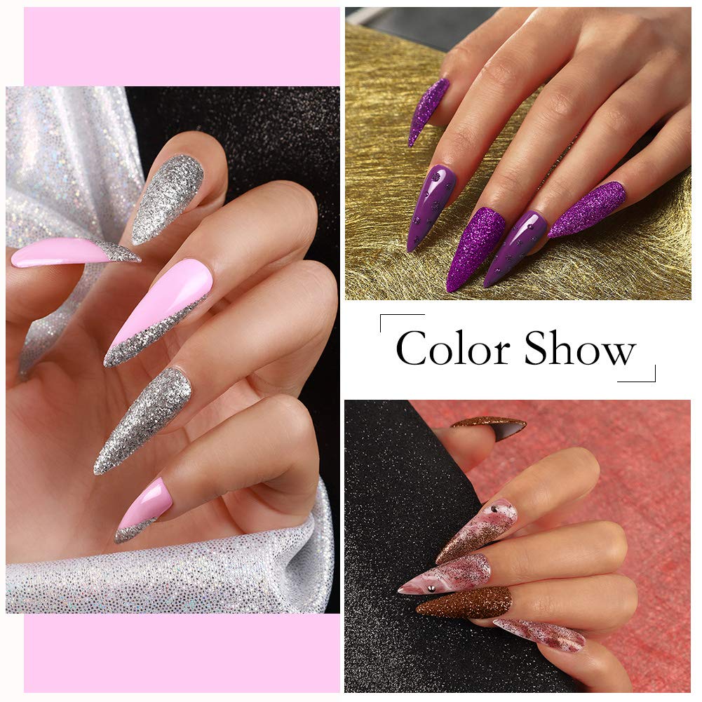Lokaloka 6er-Set Acryl-Nagelpinsel Mit Blauen Strasssteinen – Für Nagelverlängerung & 3D-Design