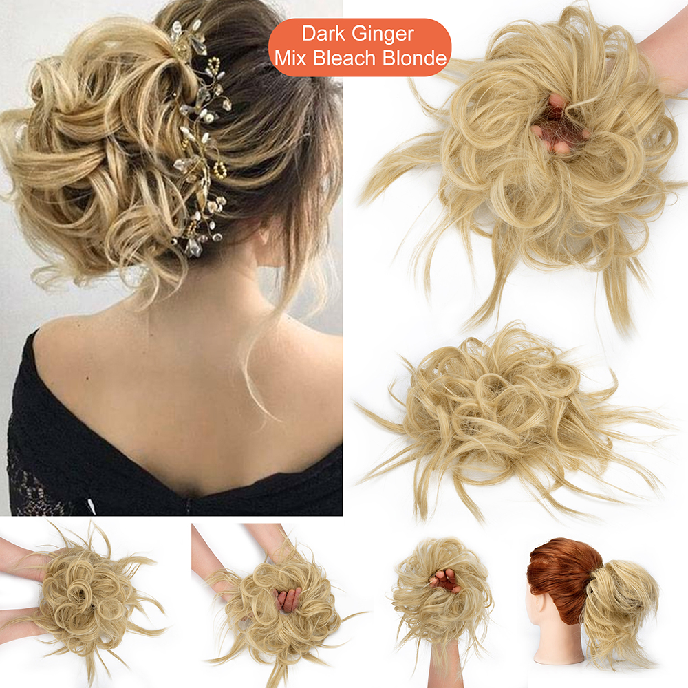 Women Thick Messy Curly Wavy Chignon Hair Bun Scrunchie Hair Extensions Natural - Picture 17 of 25