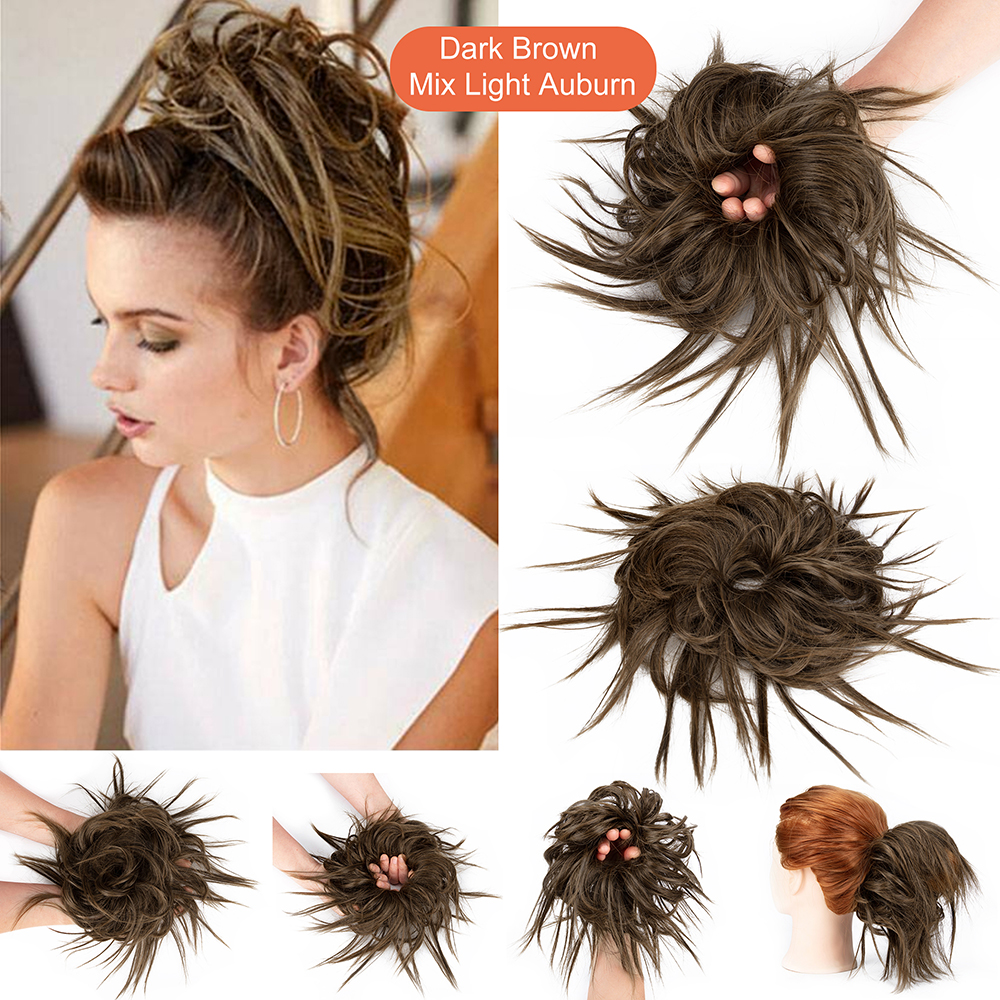 Women Thick Messy Curly Wavy Chignon Hair Bun Scrunchie Hair Extensions Natural - Picture 20 of 25