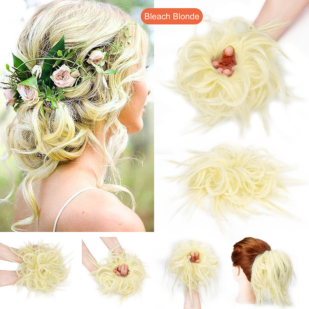 Women Thick Messy Curly Wavy Chignon Hair Bun Scrunchie Hair Extensions Natural - Picture 21 of 25