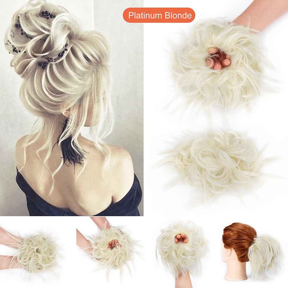 Women Thick Messy Curly Wavy Chignon Hair Bun Scrunchie Hair Extensions Natural - Picture 23 of 25