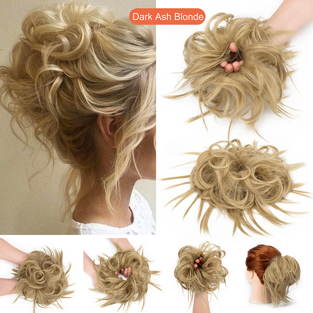 Women Thick Messy Curly Wavy Chignon Hair Bun Scrunchie Hair Extensions Natural - Picture 24 of 25