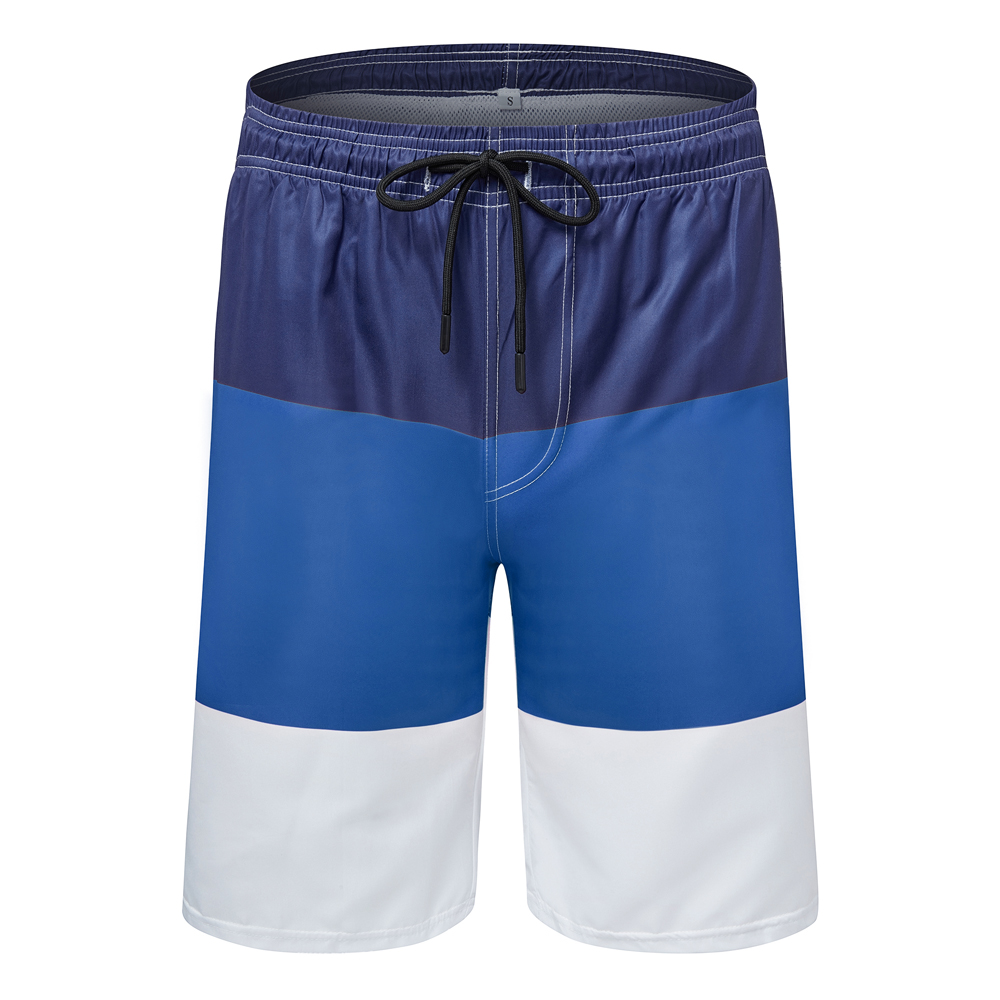 Mens Sports Shorts Sunbathe Three-color Stitching Breathable Beach Short Pants - Picture 13 of 15