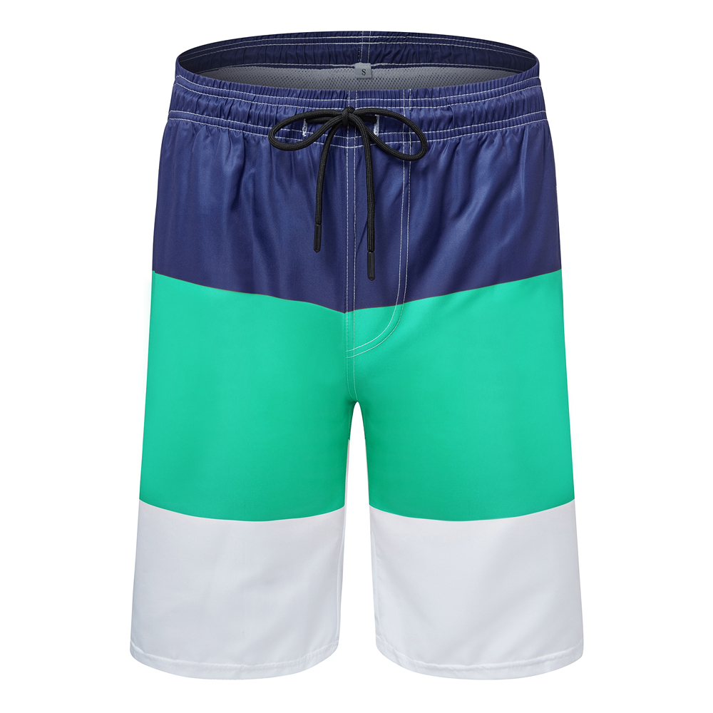 Mens Sports Shorts Sunbathe Three-color Stitching Breathable Beach Short Pants - Picture 14 of 15