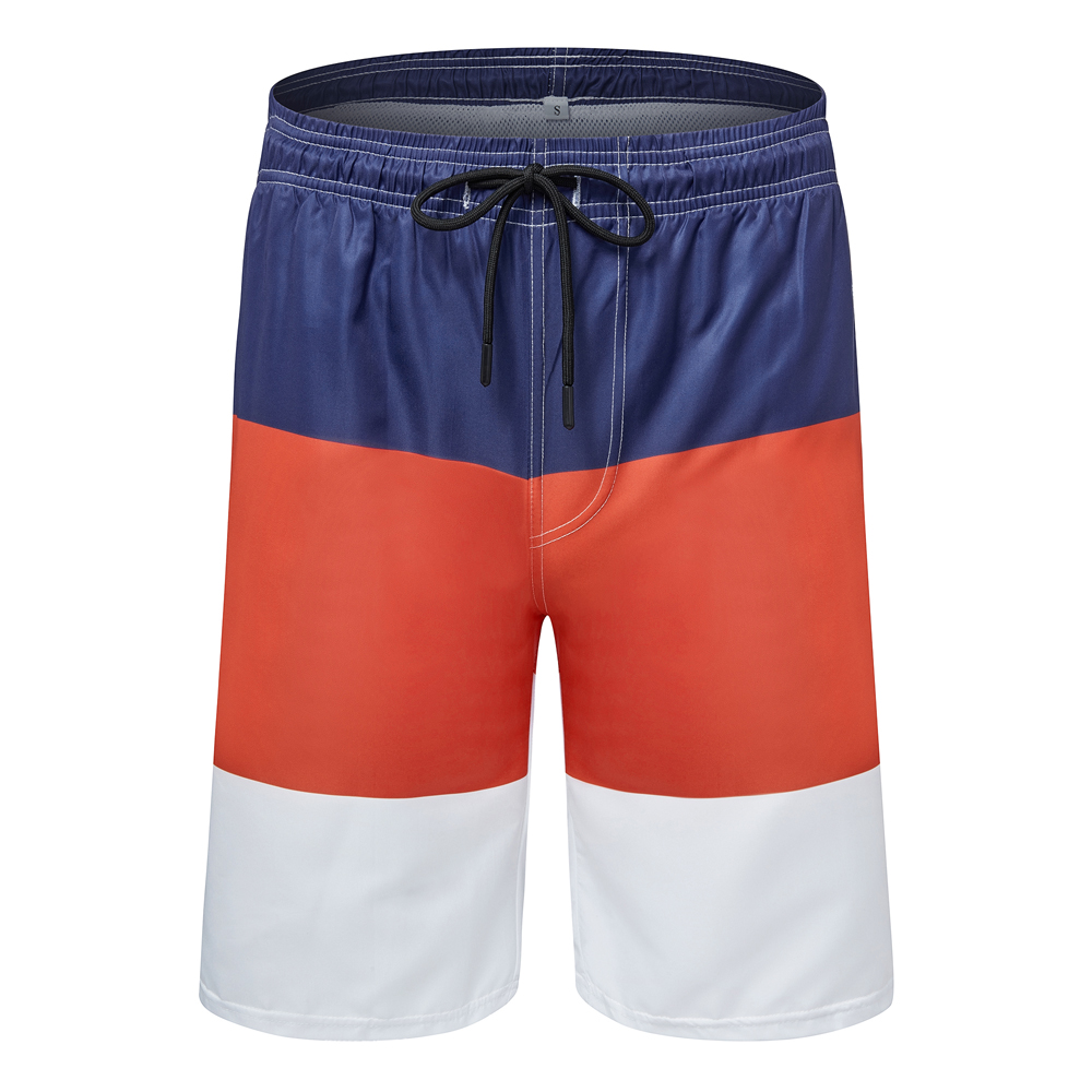 Mens Sports Shorts Sunbathe Three-color Stitching Breathable Beach Short Pants - Picture 15 of 15