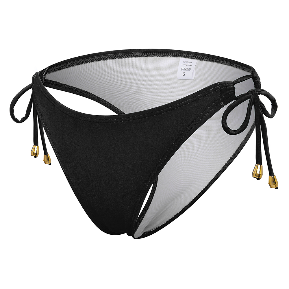 Ladies Swim Trunks Bikini Bottom Booty Side Tie Trunks Swimwear Thong Briefs - Picture 14 of 21